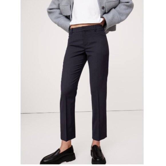 Banana Republic Siena Slim Italian Wool Pants 8 PETITE Navy Blue RT$170 NWT - Picture 3 of 12